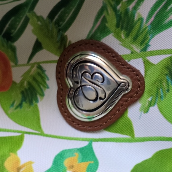 Floral Canvas Tote Bag with Brown Accents - Picture 5 of 8